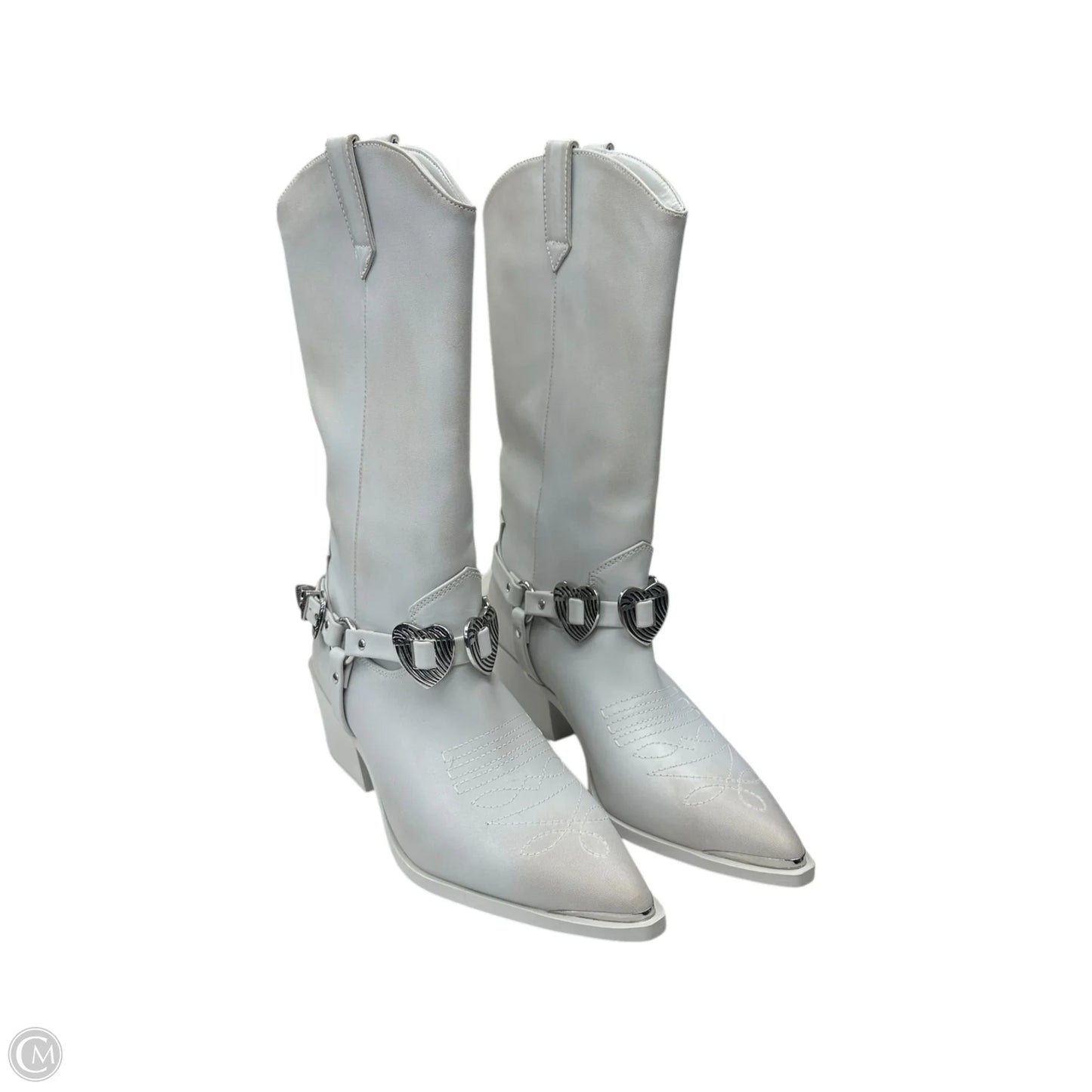 Boots Western By Madden Girl In Silver & White, Size: 8.5