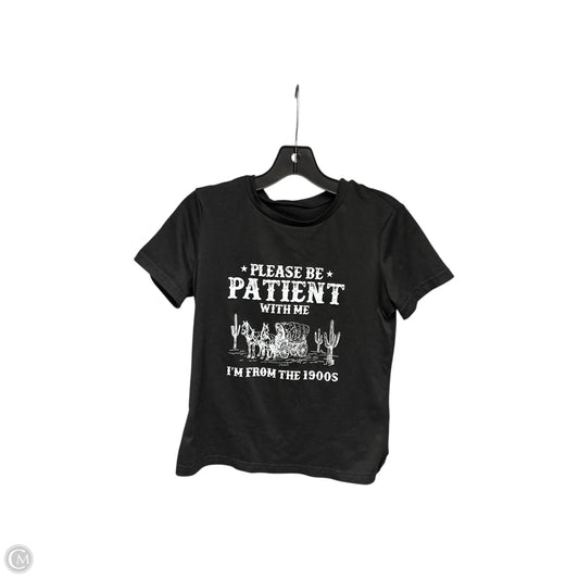 Top Short Sleeve Basic By Shein In Black & White, Size: S