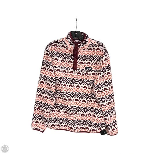 Jacket Fleece By Lands End In Red & White, Size: L