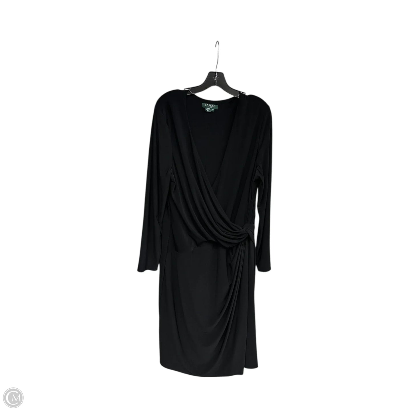 Dress Party Midi By Lauren By Ralph Lauren In Black, Size: 16