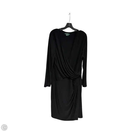 Dress Party Midi By Lauren By Ralph Lauren In Black, Size: 16