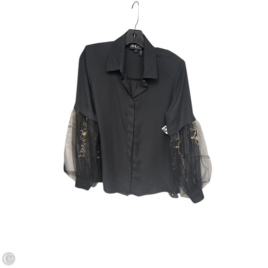 Blouse 3/4 Sleeve By Clothes Mentor In Black & Gold, Size: S
