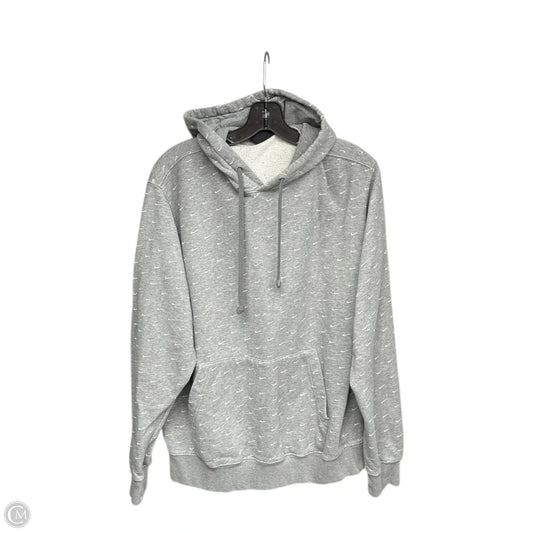 Athletic Sweatshirt Hoodie By Nike Apparel In Grey & White, Size: L