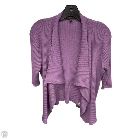 Sweater Cardigan By Eileen Fisher In Purple, Size: S