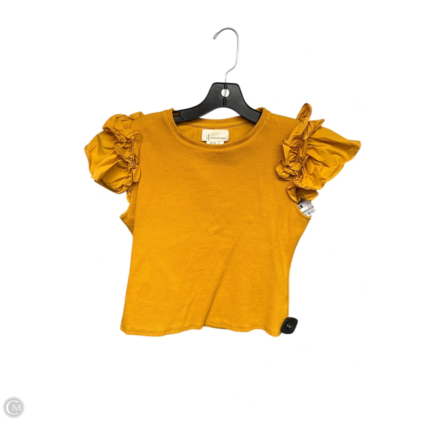 Top Short Sleeve By Anthropologie In Orange, Size: S