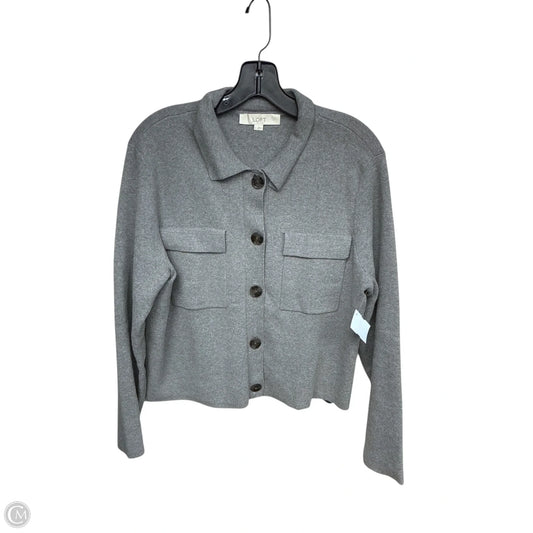 Sweater Cardigan By Loft In Grey, Size: L