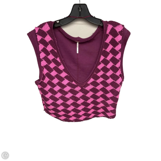 Vest Sweater By Free People In Pink & Purple, Size: L