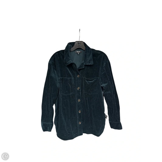 Jacket Shirt By Madewell In Teal, Size: M
