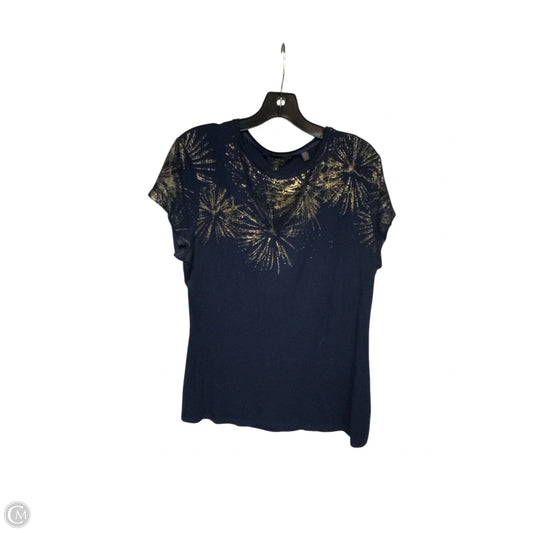 Top Short Sleeve By Ted Baker In Blue & Gold, Size: Xl