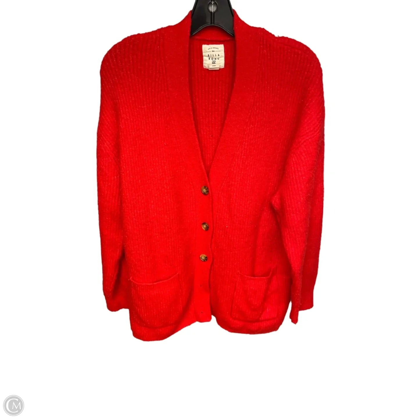 Sweater Cardigan By Billabong In Red, Size: L