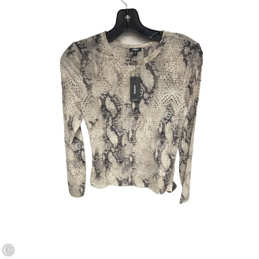 Top Long Sleeve By Express In Snakeskin Print, Size: S