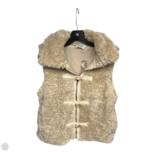 Vest Faux Fur & Sherpa By Bke In Tan, Size: M