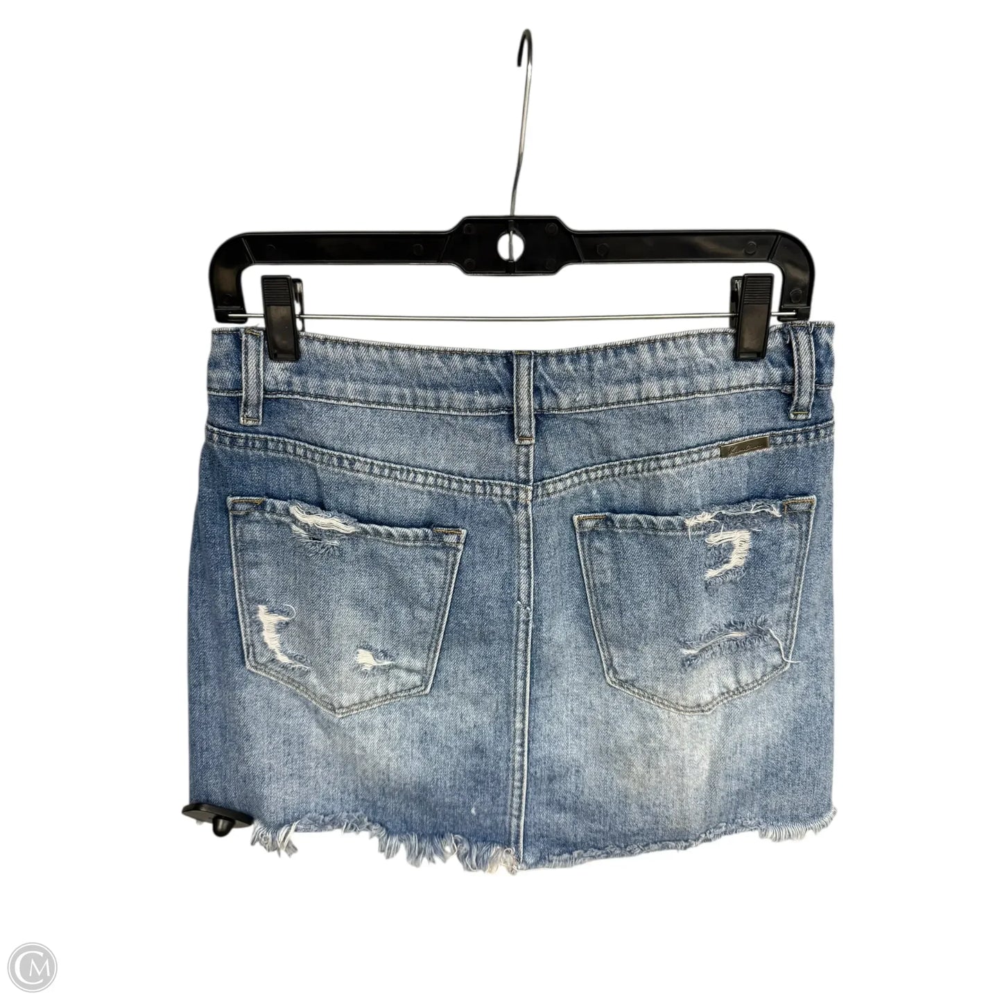 Skirt Mini & Short By Kancan In Blue Denim, Size: L