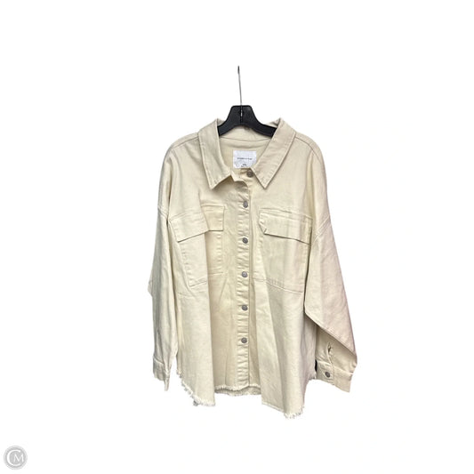 Jacket Shirt By Celebrity Pink In Cream, Size: 3x