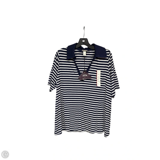 Top Short Sleeve By Ava & Viv In Tan, Size: 1x