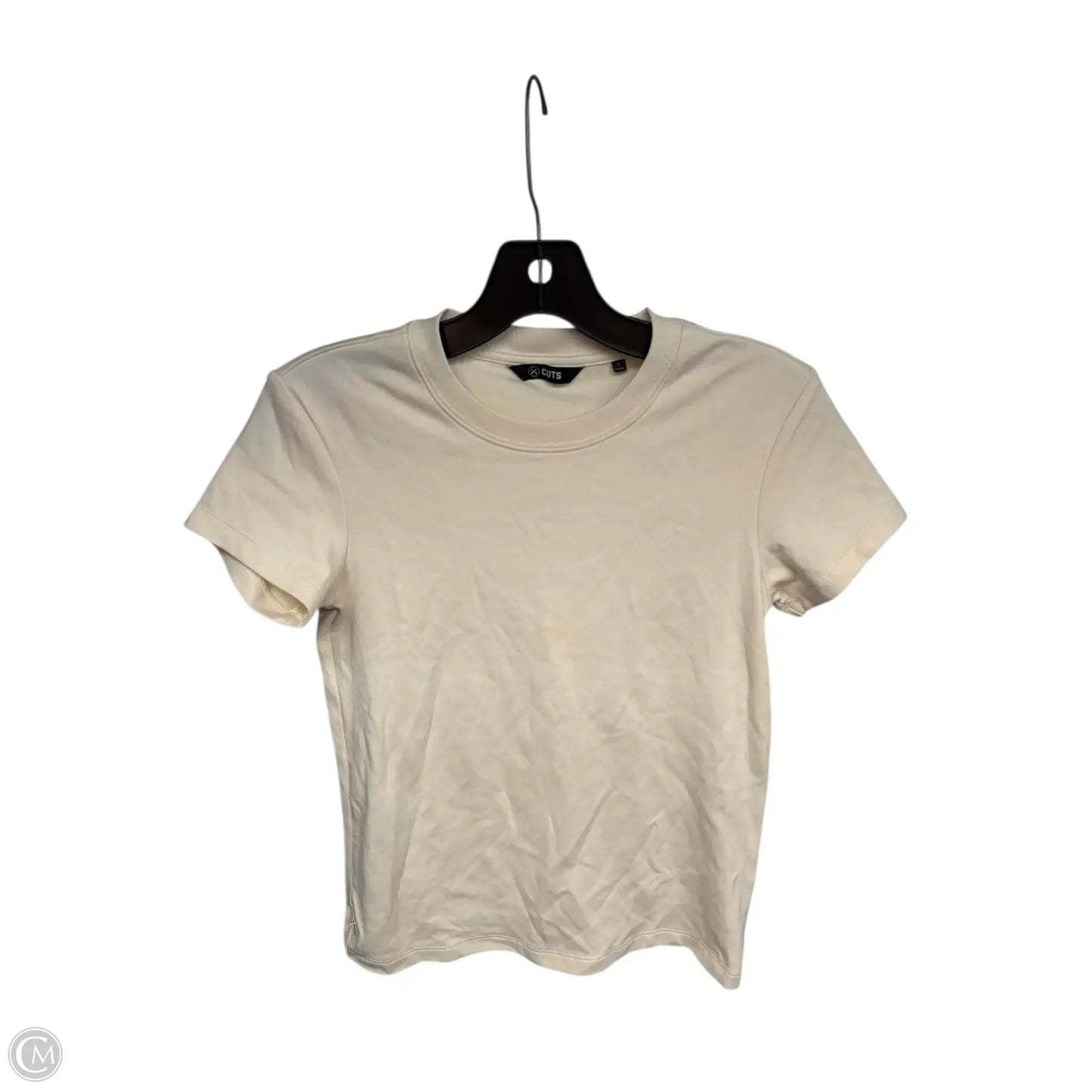 Top Short Sleeve Basic By Clothes Mentor In Cream, Size: S