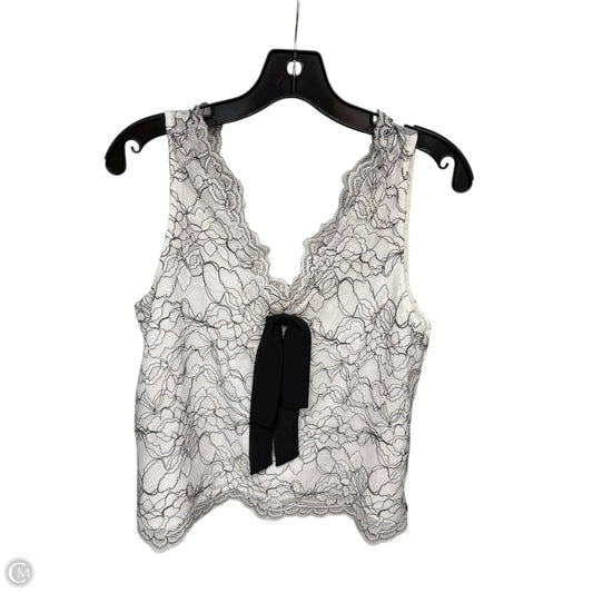 Top Sleeveless By Loft In Black & White, Size: S