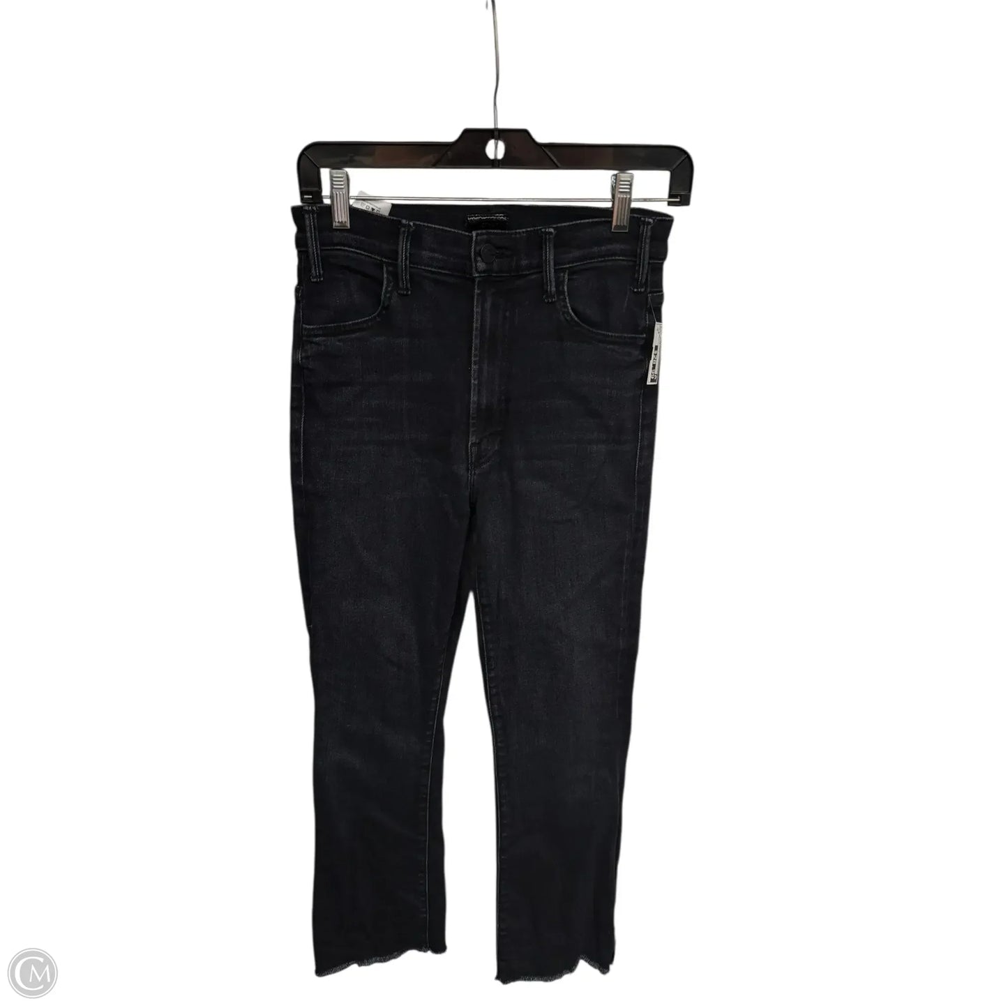 Jeans Straight By Mother In Black Denim, Size: 4