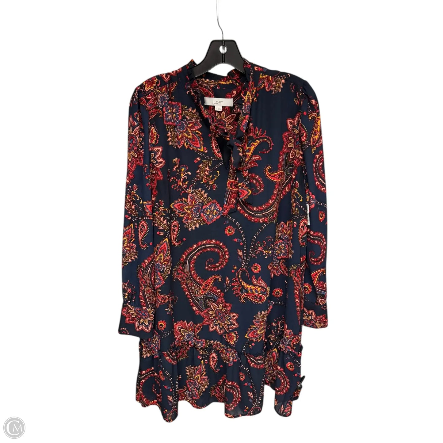 Dress Casual Maxi By Loft In Blue & Red, Size: L