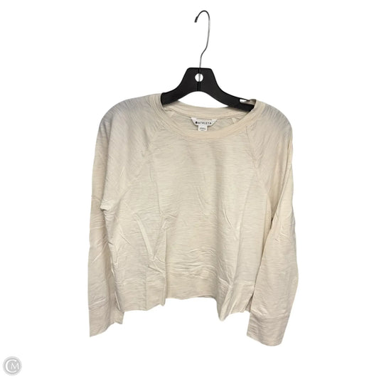 Athletic Top Long Sleeve Crewneck By Athleta In Cream, Size: M