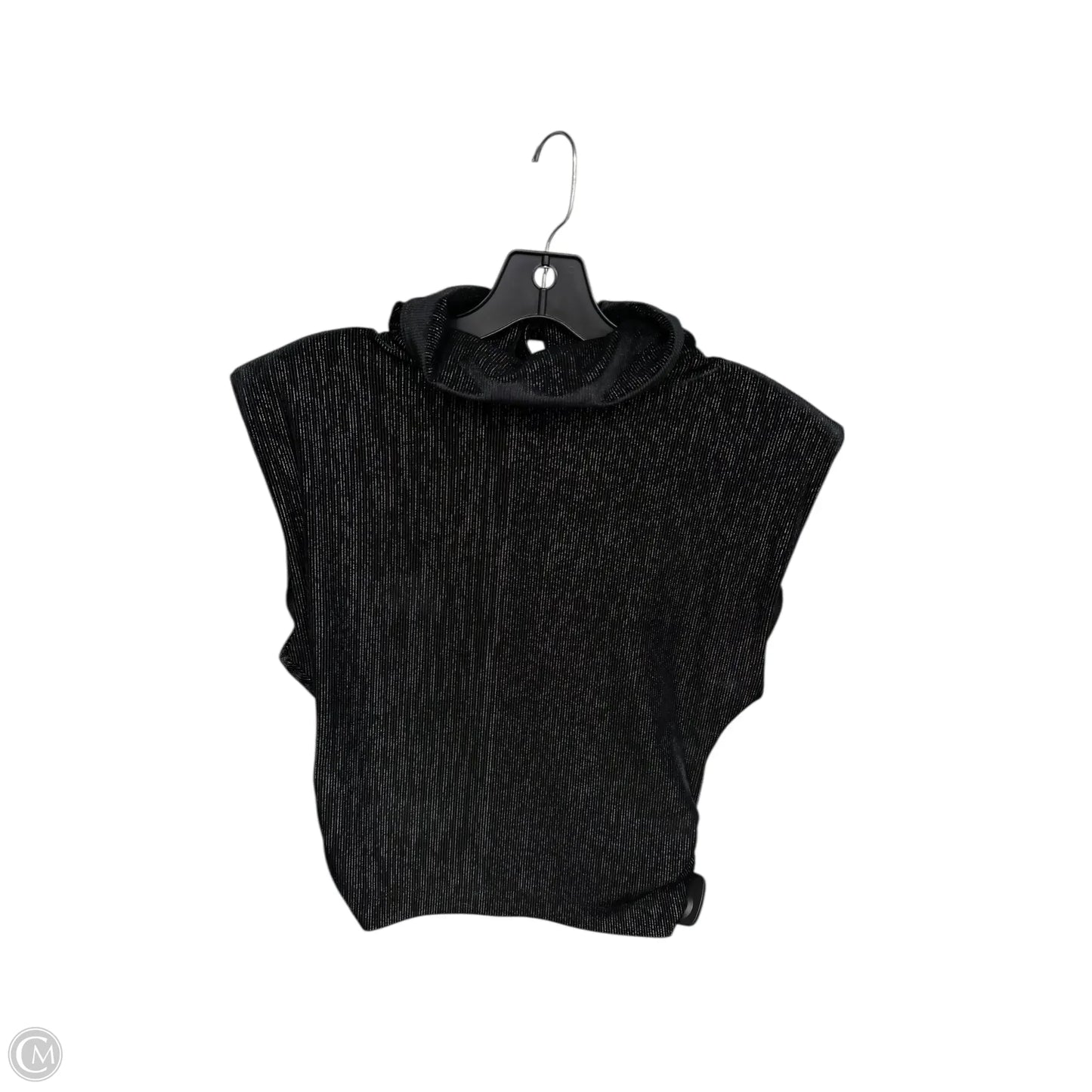 Top Short Sleeve By Maeve In Black & Silver, Size: S