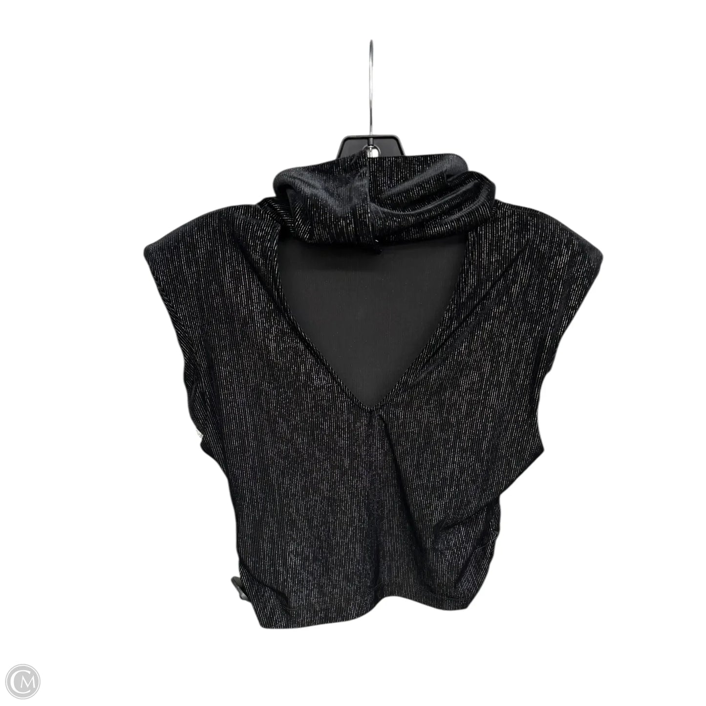 Top Short Sleeve By Maeve In Black & Silver, Size: S