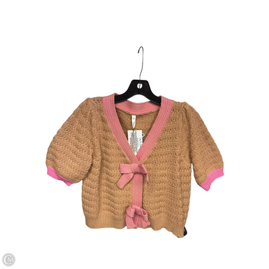 Top Short Sleeve By Wishlist In Brown & Pink, Size: S