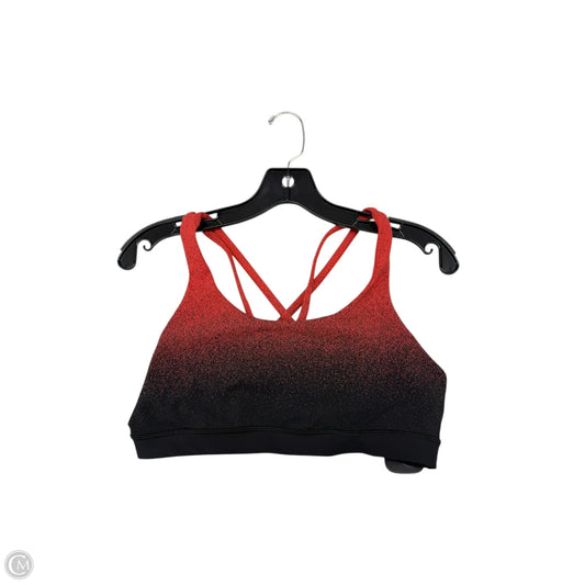 Athletic Bra By Lululemon In Black & Orange, Size: 12