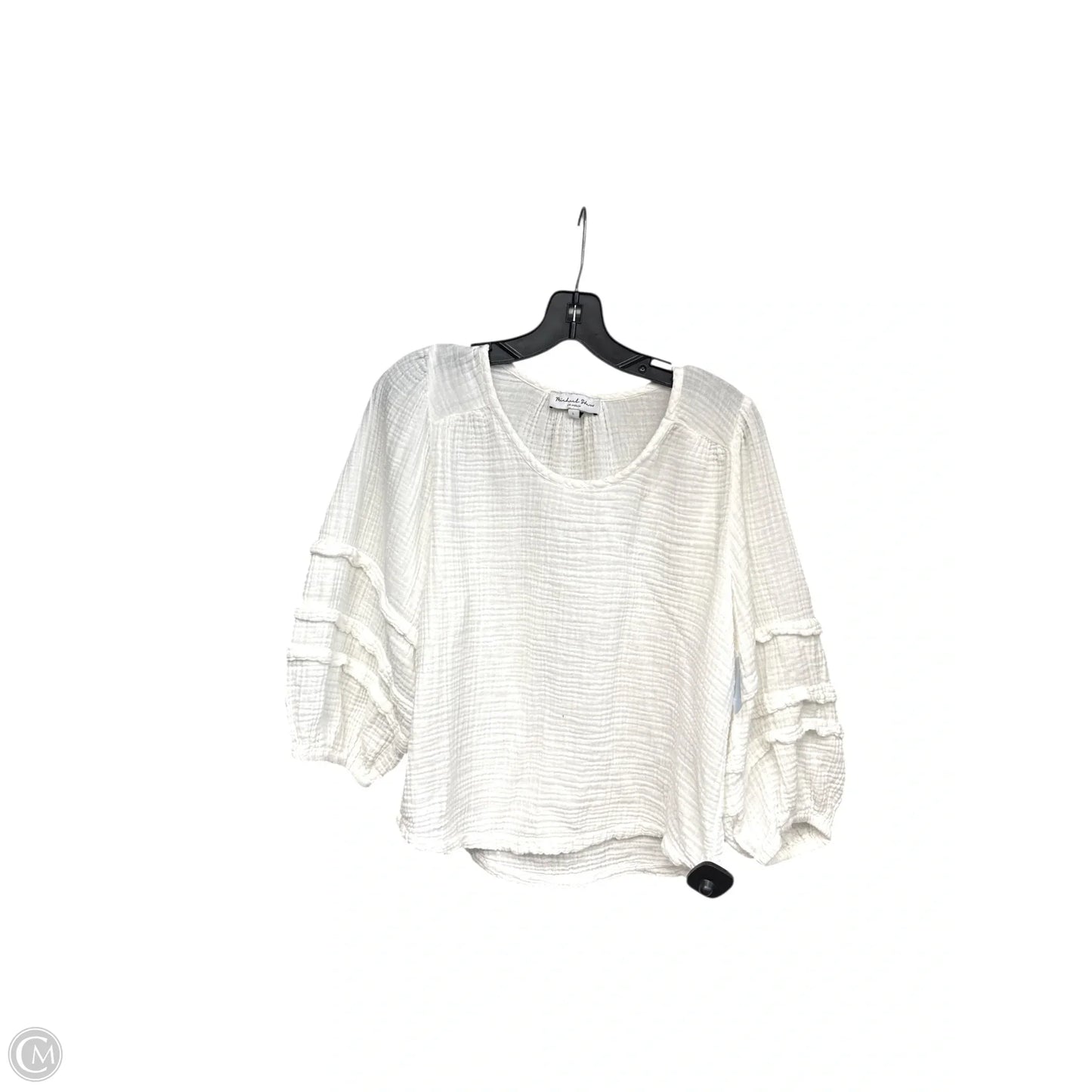 Top 3/4 Sleeve By Michael Stars In White, Size: L
