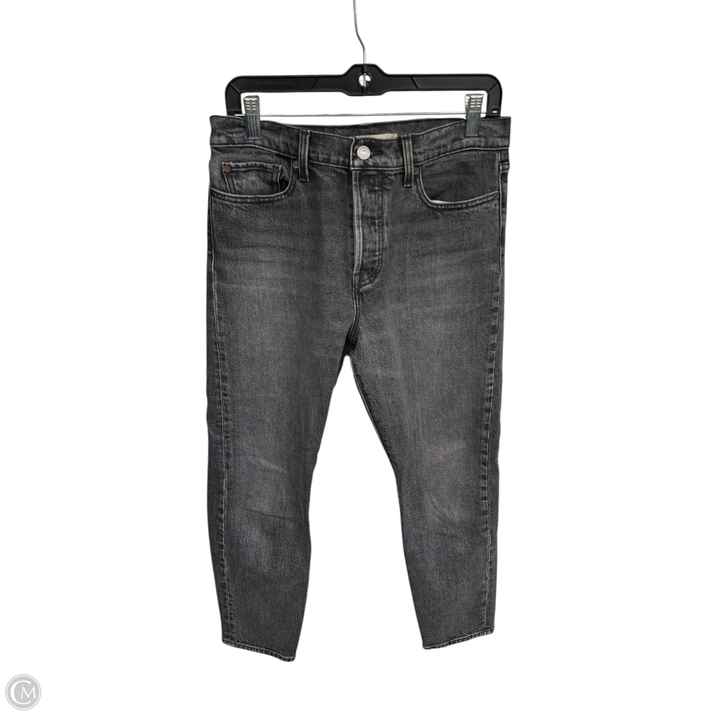 Jeans Straight By Levis In Black Denim, Size: 8