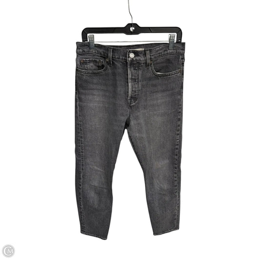 Jeans Straight By Levis In Black Denim, Size: 8