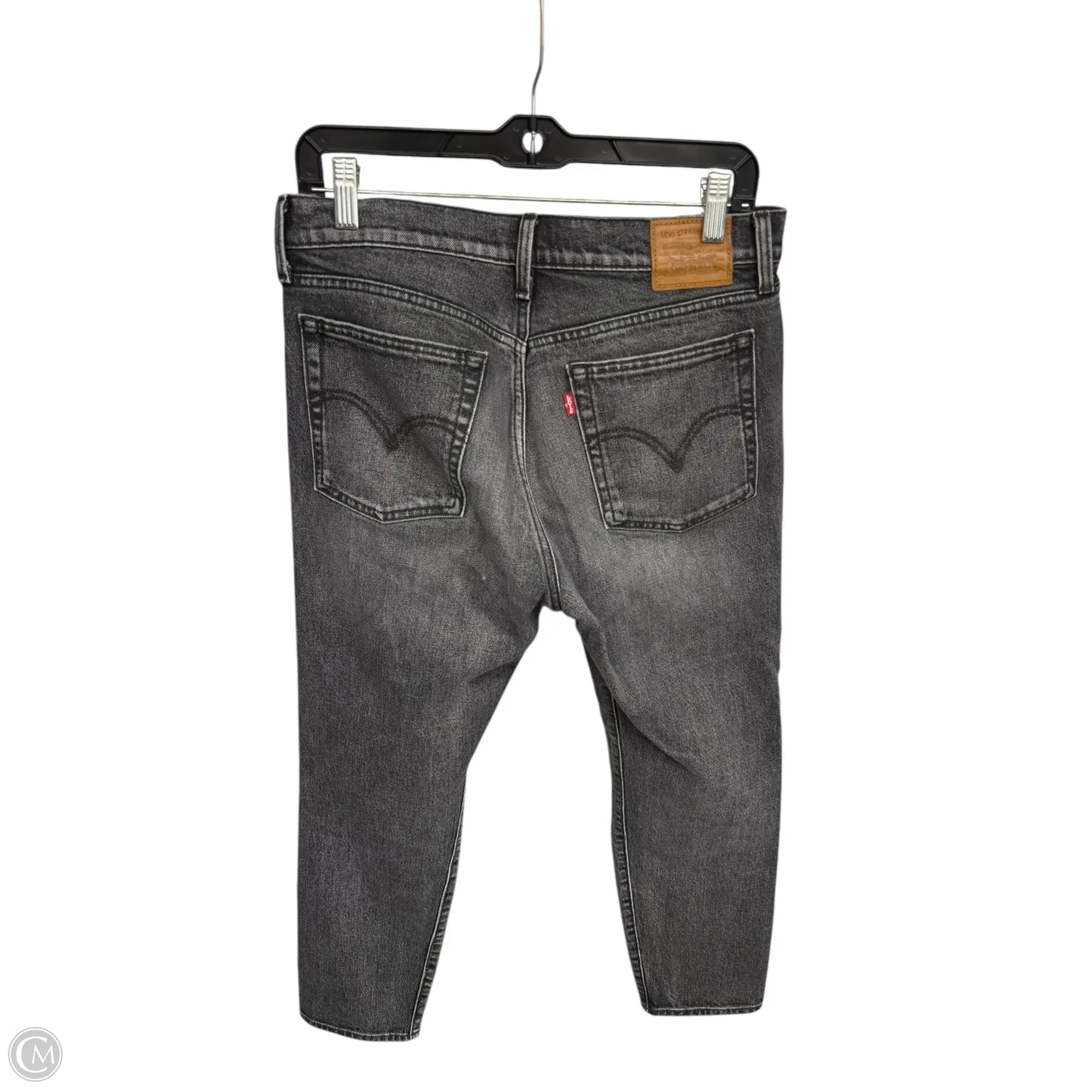Jeans Straight By Levis In Black Denim, Size: 8