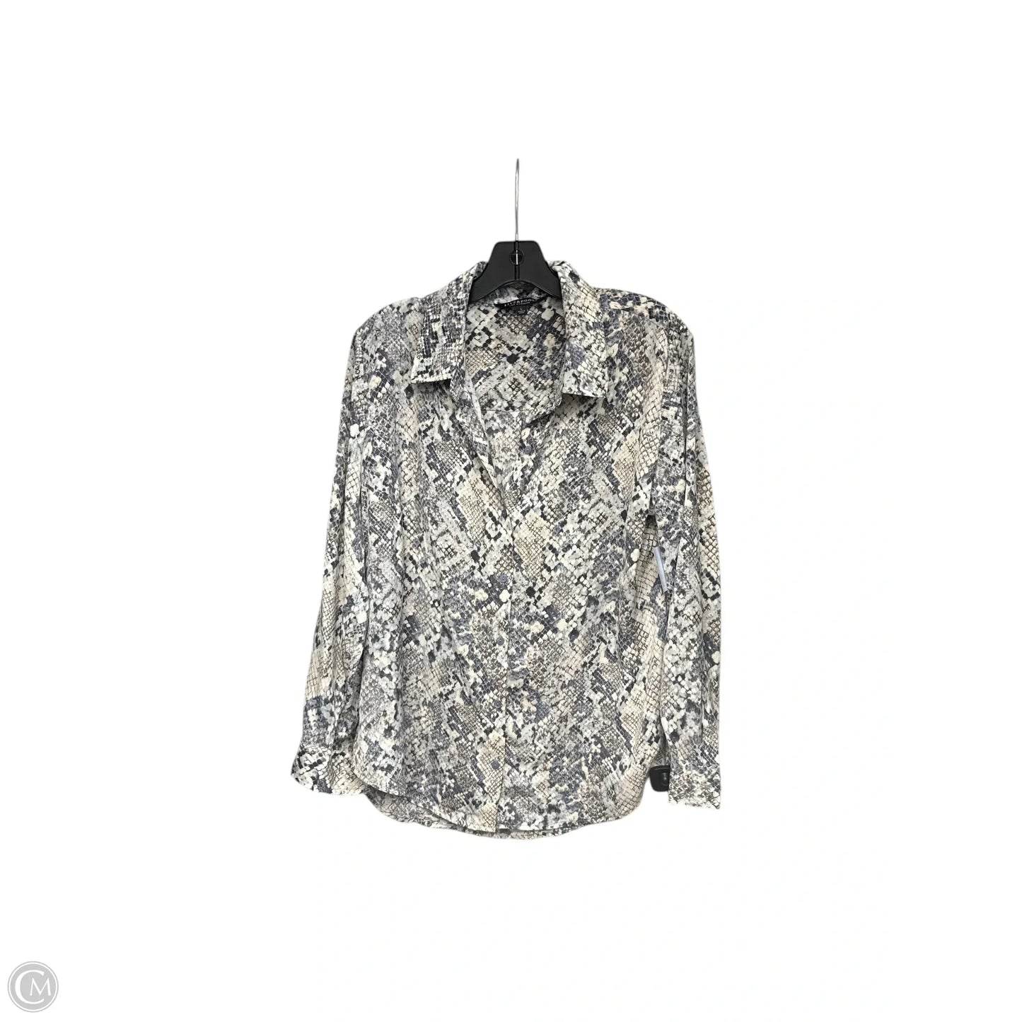 Top Long Sleeve By Liverpool In Snakeskin Print, Size: L