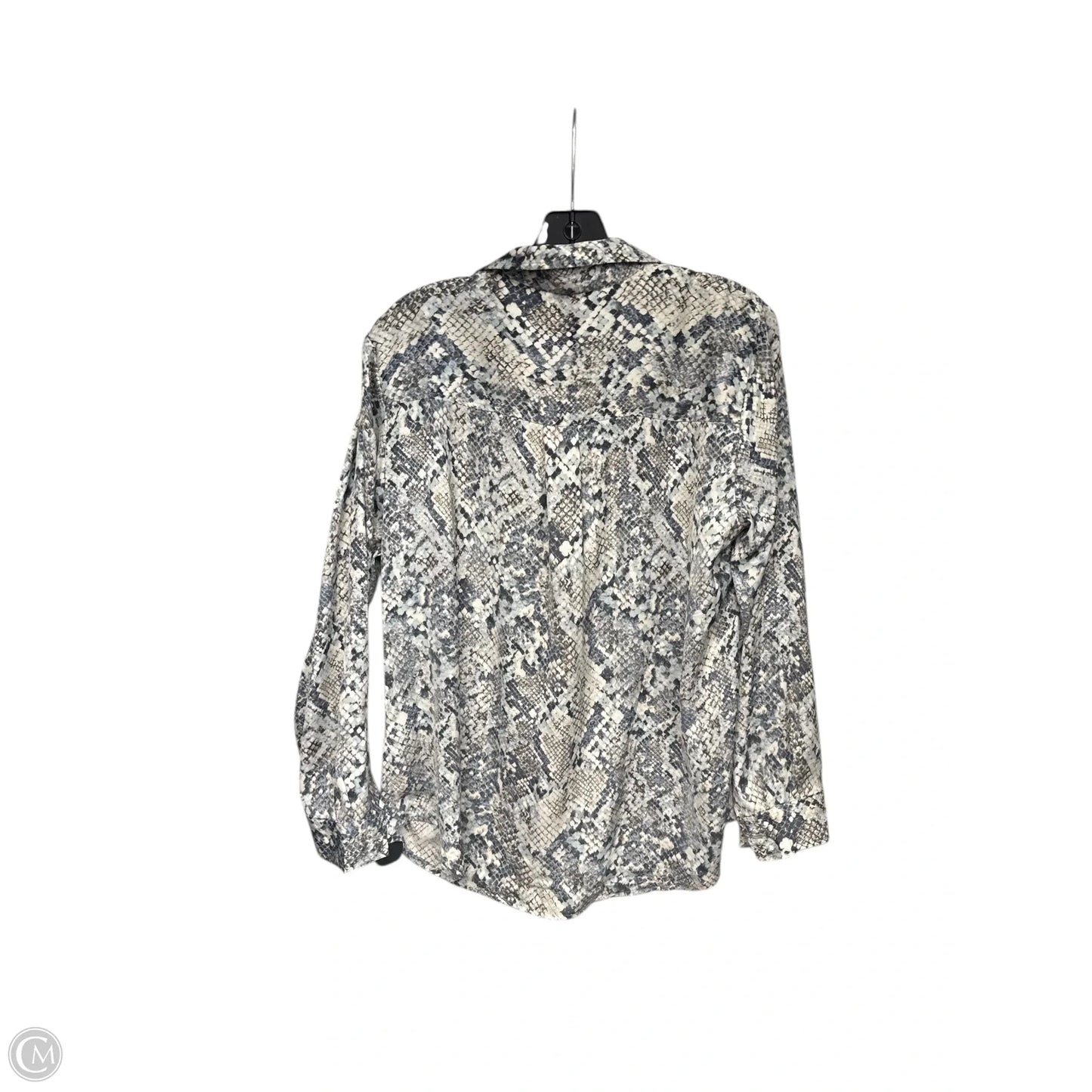 Top Long Sleeve By Liverpool In Snakeskin Print, Size: L