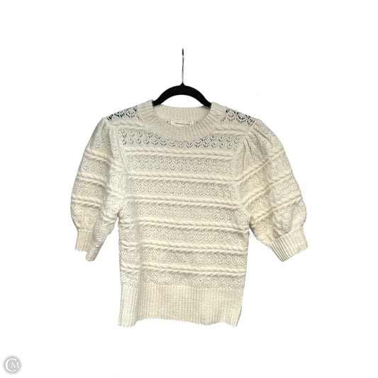 Sweater Short Sleeve By Treasure And Bond In Cream, Size: Xs