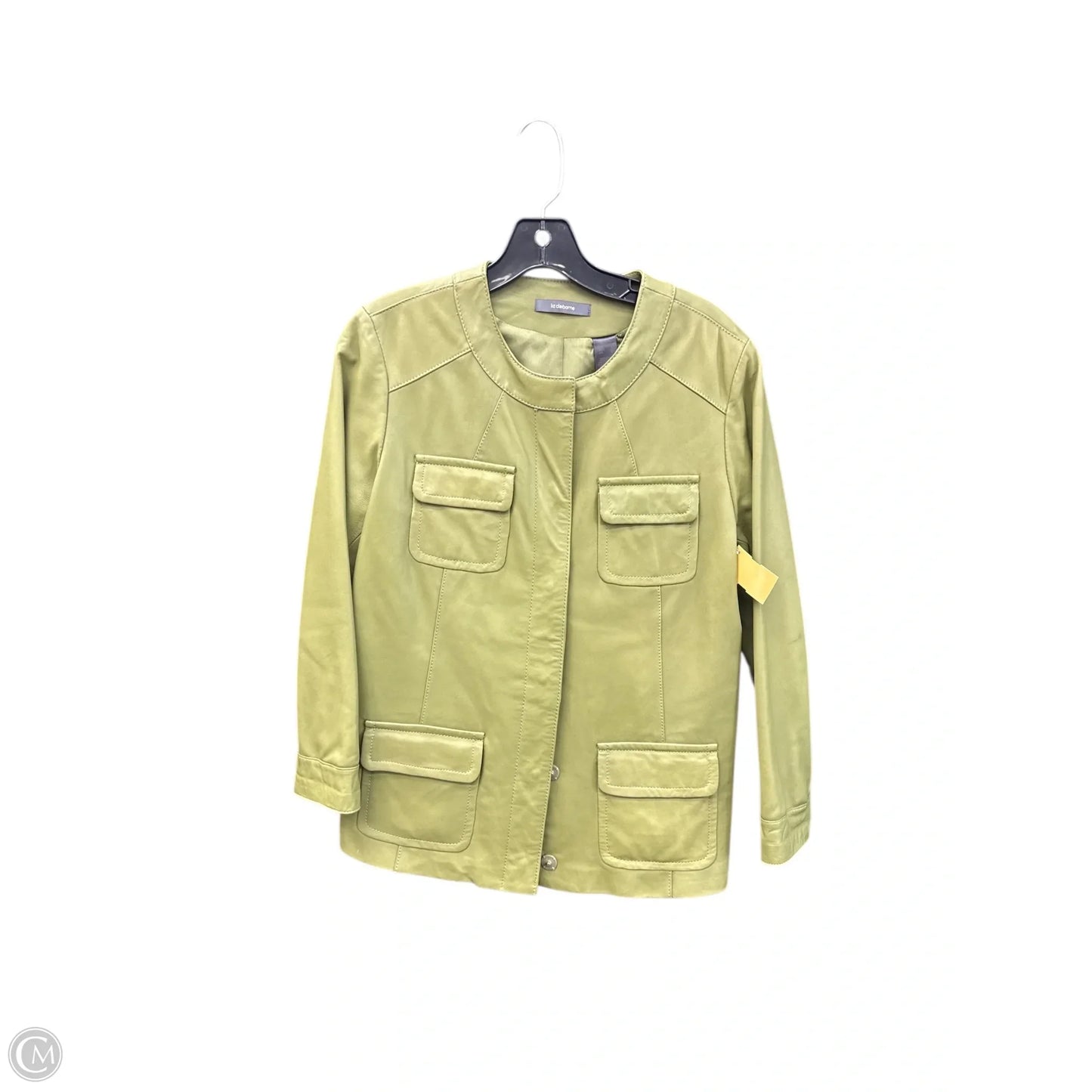 Jacket Leather By Liz Claiborne In Green, Size: L