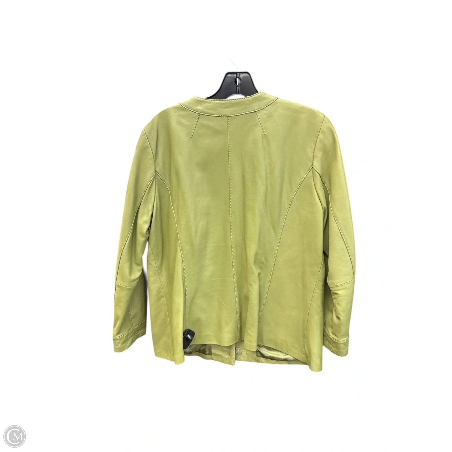 Jacket Leather By Liz Claiborne In Green, Size: L