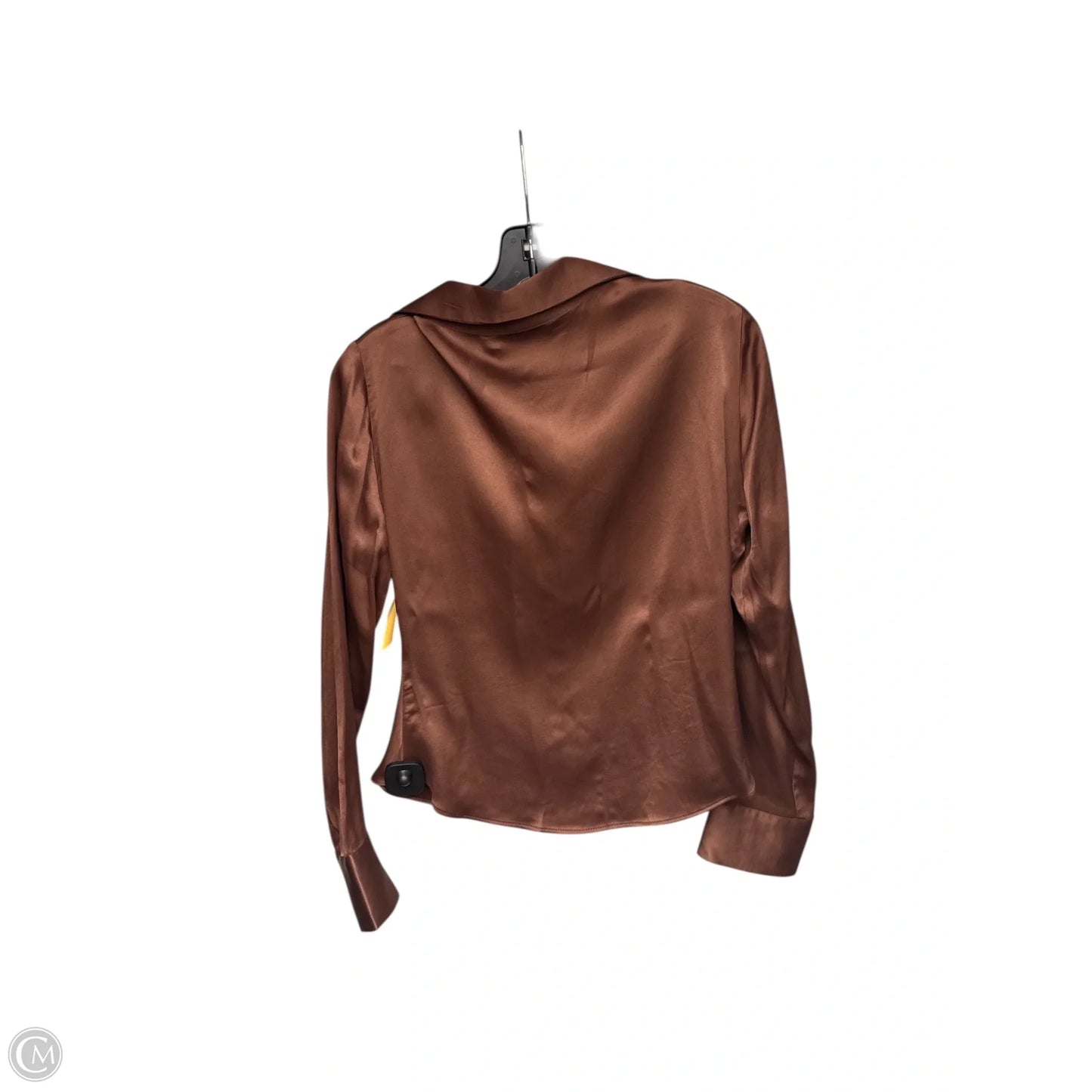 Blouse Long Sleeve By Zara In Brown, Size: L