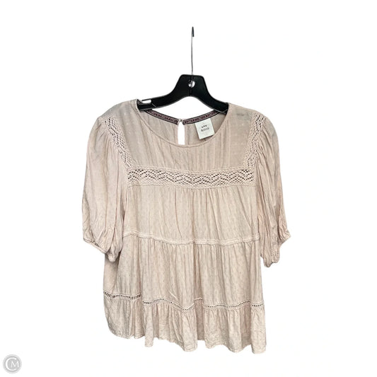 Top Short Sleeve By Knox Rose In Pink, Size: L