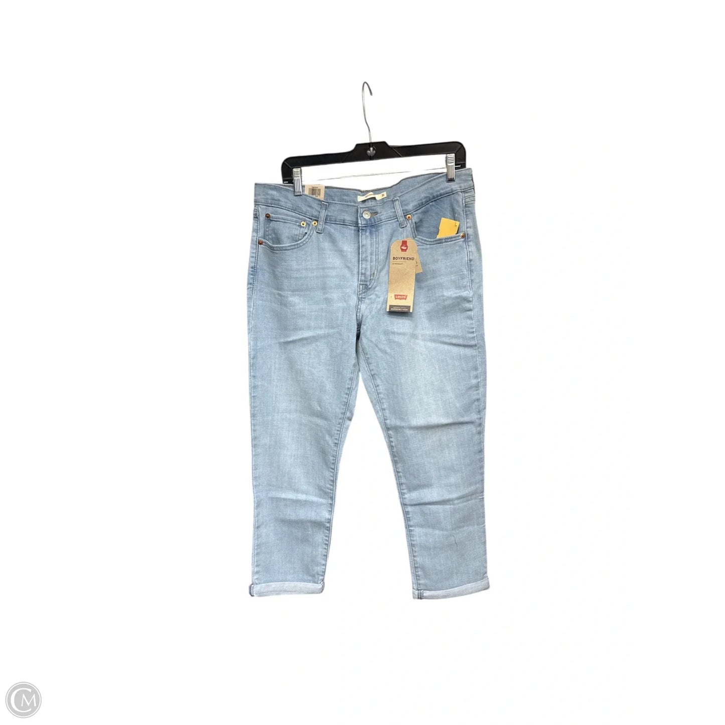 Jeans Boyfriend By Levis In Blue Denim, Size: 12