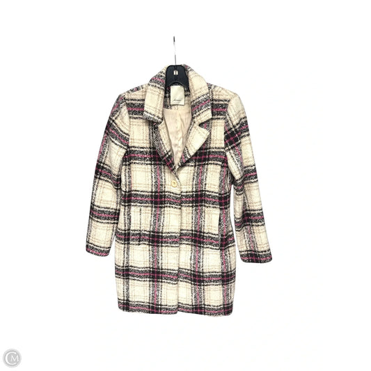 Coat Trench Coat By Elevenses In Plaid Pattern, Size: Xs