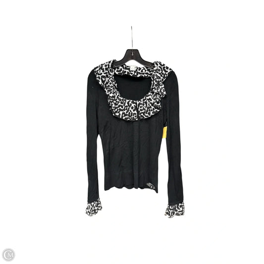 Top Long Sleeve By White House Black Market In Black & White, Size: M