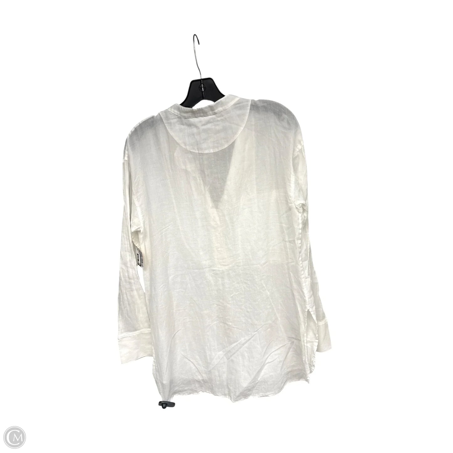 Tunic Long Sleeve By Theory In White, Size: M