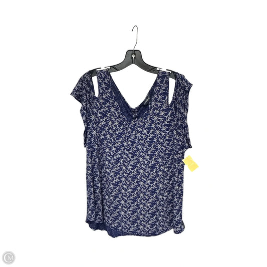 Top Short Sleeve By Lucky Brand In Blue, Size: Xl