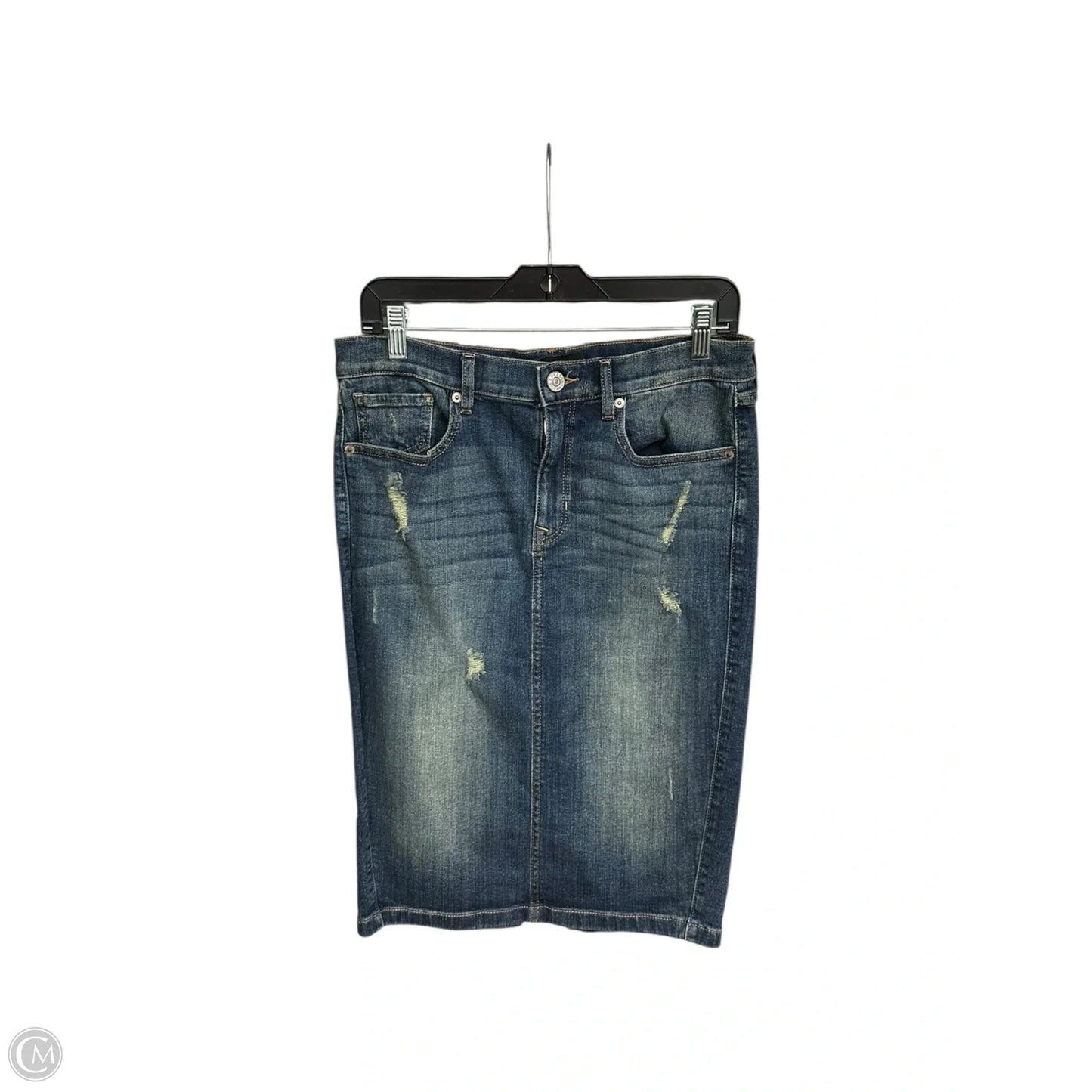 Skirt Midi By Express In Blue Denim, Size: 10