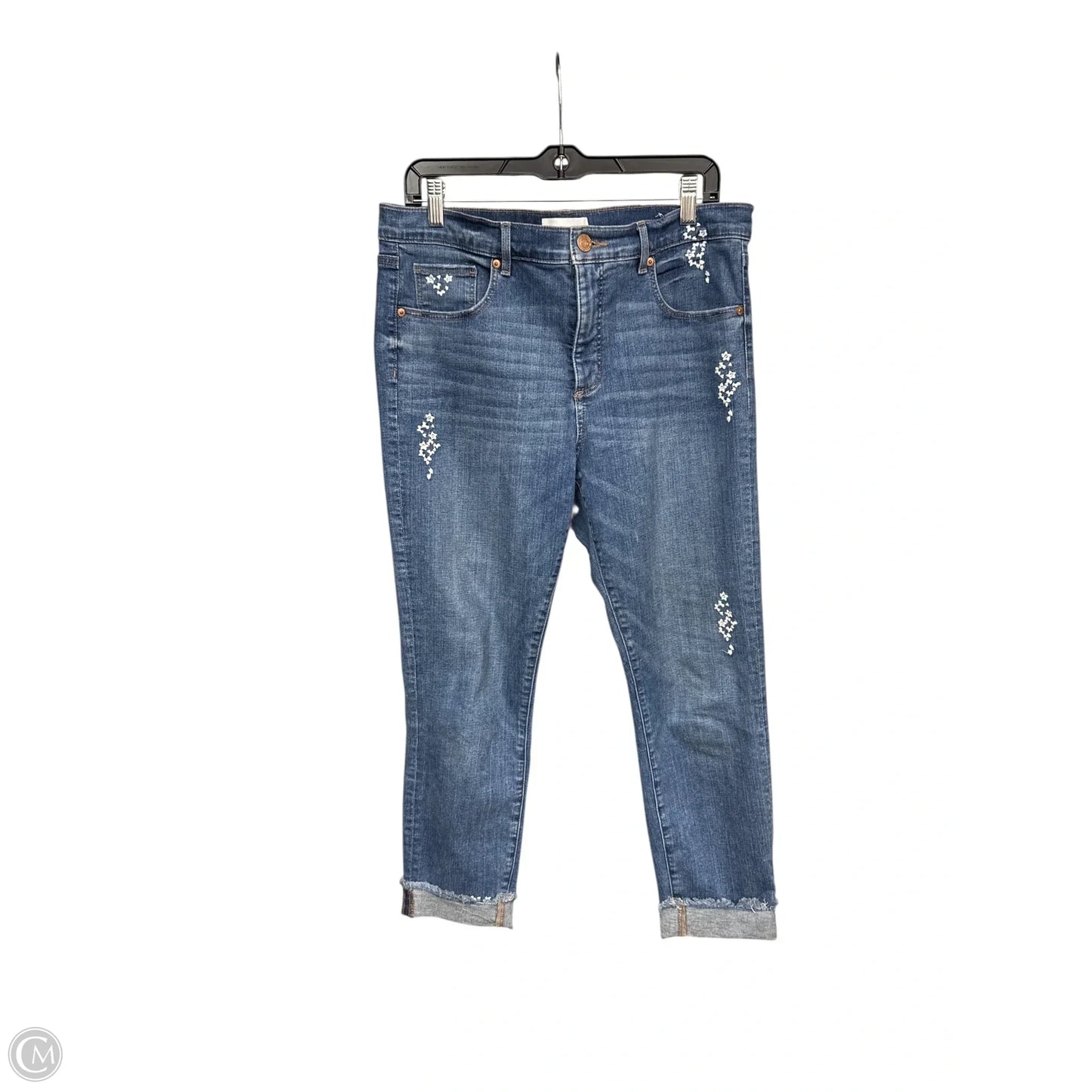 Jeans Straight By Loft In Blue Denim, Size: 12
