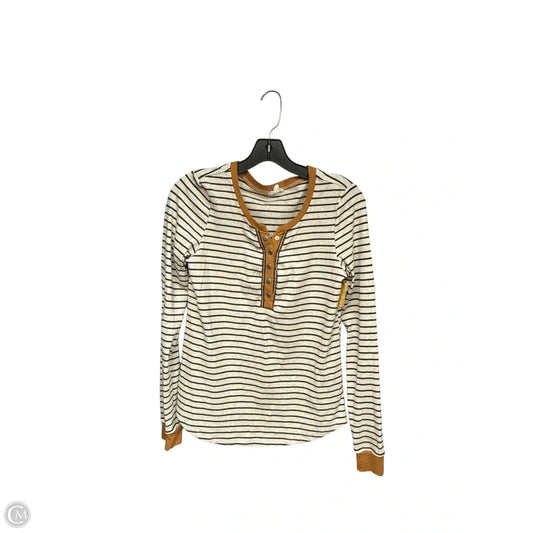 Top Long Sleeve By Hem & Thread In Striped Pattern, Size: M