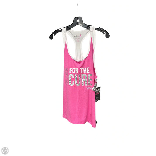 Athletic Tank Top By Clothes Mentor In Pink & White, Size: L