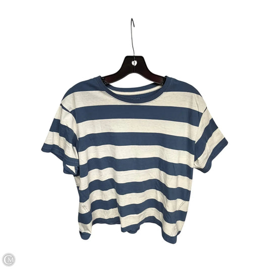 Top Short Sleeve By American Eagle In Striped Pattern, Size: L