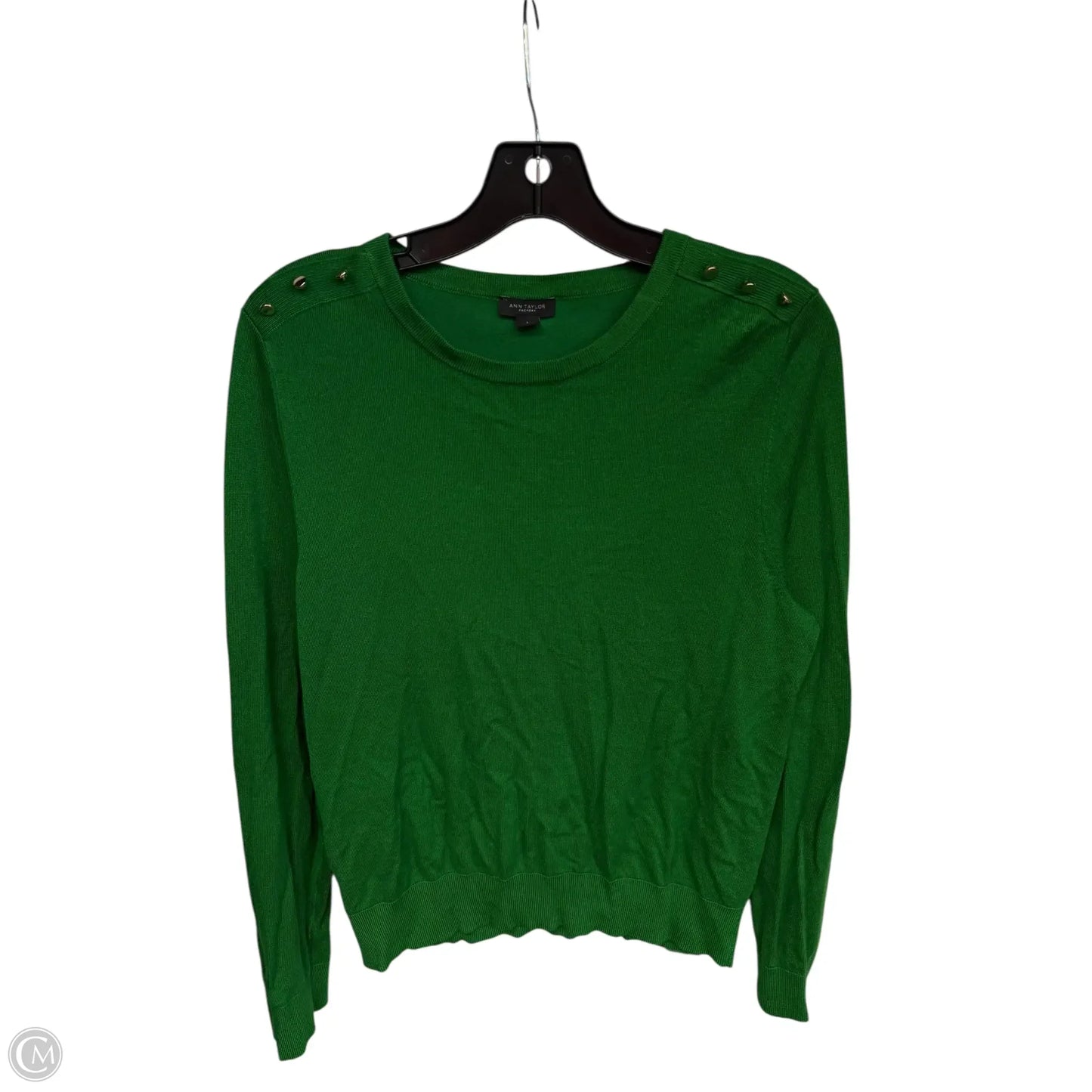 Top Long Sleeve By Ann Taylor In Green, Size: L